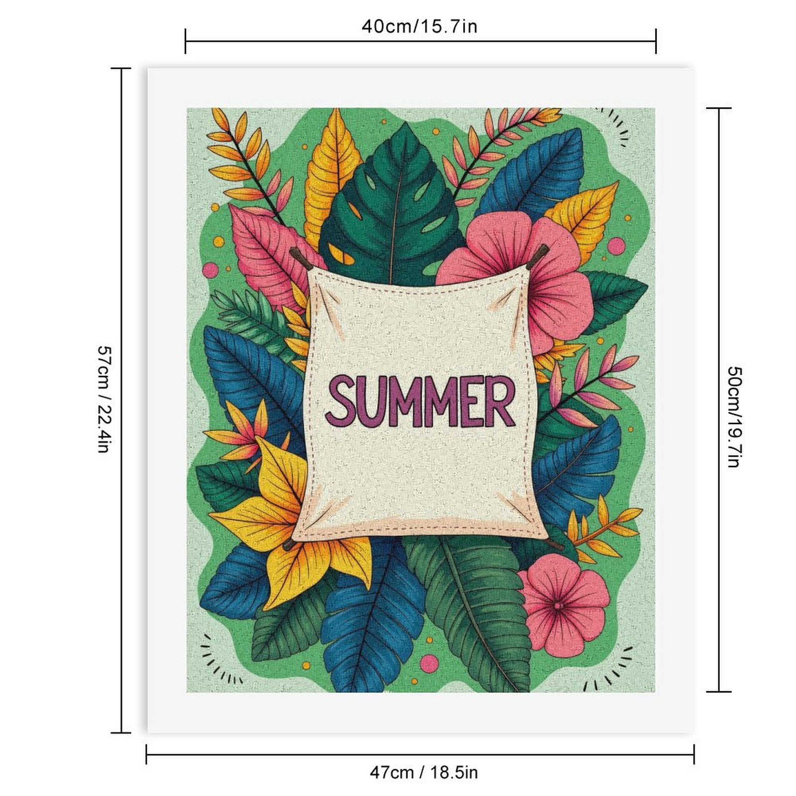 Paint By Numbers Kit for Adults Beginner - DIY Tropical Floral Summer Art Canvas Painting Kits for Adults, Frameless Paint By Number for Adults for Home Wall Decor 16x20 Inch