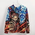 thumbnail image 5 of Demon Slayer Zip Up Hoodies Unisex Realistic 3D Print Sweatshirt Long Sleeve Hooded Jacket Coat S, 5 of 8