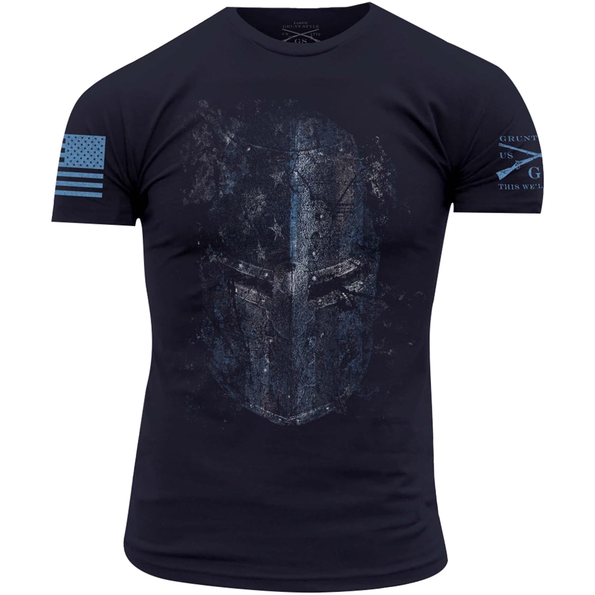 Grunt Style - Grunt Style Blue Line Crusader Crewneck T-Shirt - Medium ...