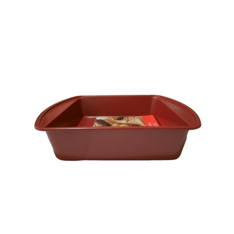 Wilton Non-Stick Christmas Red Square Cake Pan, 8 x 8-Inch