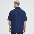 thumbnail image 3 of TOPTIE Men's Short-Sleeve Work Shirt Industrial Poplin Work Shirt, Workwear Men's Uniform-Navy-XL, 3 of 7
