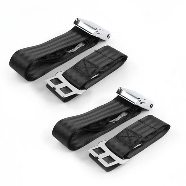 Ford 1933-1934 Model C Airplane 2 Point Black Lap Bucket Seat Belt Kit - 2 Belts