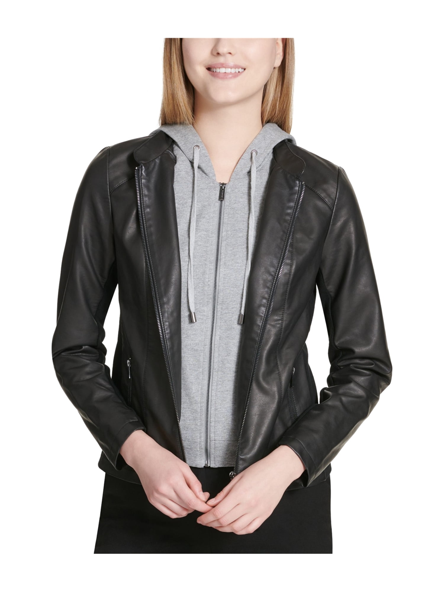 calvin klein ladies leather jacket