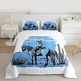 thumbnail image 2 of Homewish Oil Painting Artistic Full Size Comforter Sets,Southwestern Cowgirl Tropical Cactus Bedding Comforter Set,White Blue Bedding Sets For Kids,Super Cozy Room Decor Reversible,3-Piece, 2 of 8