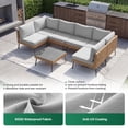 thumbnail image 5 of LazySunsets 7-Piece All Weather Light Gray Wicker Patio Sectional Conversation Set, Water Resistant Thick Cushions & Tempered Glass Coffee Table for Backyard Poolside Porch, 5 of 8