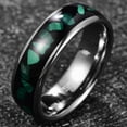 thumbnail image 3 of 8mm Men's Dome Polished Silver Inlaid With Large Pieces Of Broken Malachite, 3 of 5