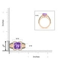 thumbnail image 4 of ANGARA Natural Cushion 3.1 ct Amethyst Celtic Knot Cocktail Ring in 14K Rose Gold for Women (Size-9mm) | February Birthstone, Birthday, Anniversary, Jewelry Gift for Women | Natural Amethyst Ring, 4 of 9