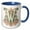 Blue/White, variant on 3drose, Fancy Floral Flourish Monogram Initial W, 11oz Two-tone Green Mug