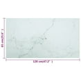 thumbnail image 3 of vidaXL Table Blanche 120x65 cm Verre Trempé 8mm avec Design Marbre, 3 of 3
