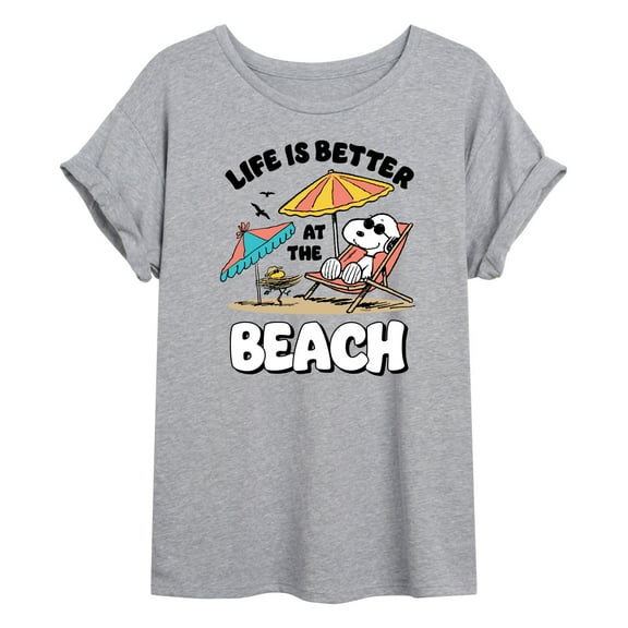 Peanuts - Summer Edition - Life is Better at the Beach - Juniors Ideal Flowy Muscle T-Shirt