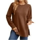 thumbnail image 3 of Camiseta de maestra/o,Blusa holgada de manga larga a cuadros para mujer, cuello redondo, camisa informal de poliéster para uso diario, sopatenor, 3 of 9