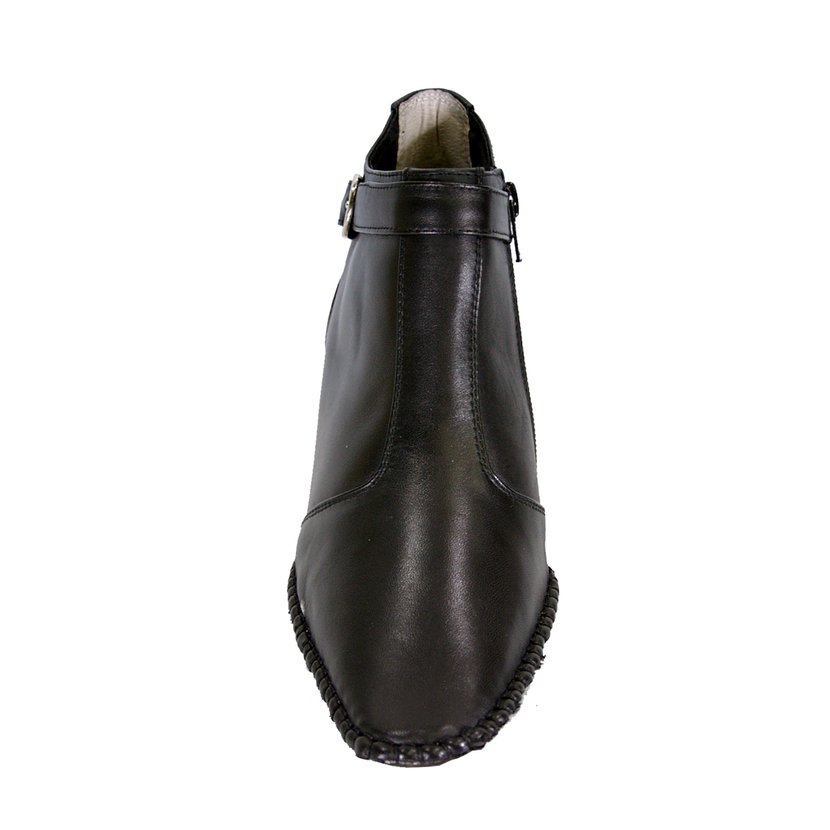 PEERAGE Willow Women Wide Width Side Zipper Leather Dress Booties BLACK 5