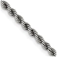 thumbnail image 2 of Sterling Silver Ruthenium 2.5mm Rope Chain Necklace Size 22, 2 of 4
