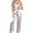 White, variant on Chbgutlmr 2 Piece Womens Pajama Sets Satin Scoop Neck Sleeveless Tops Straight Leg Elastic Pants Homewear Outfits