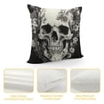 thumbnail image 4 of COMIO Halloween Skull Pillow Covers Goth Halloween Decorations Black White Skeleton with Flower Butterfly Pillow Cases for Home Sofa Couch, 4 of 5