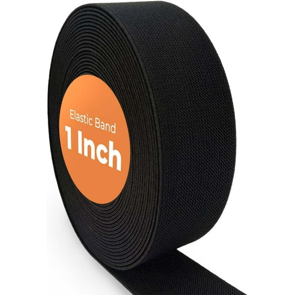Elastic Bands for Sewing White 1 Inch Wide (25mm) 11 Yard(10mts) High Elasticity Knit Spool Sewing Band for Waistbands Pants Clothes (1 Inch, Black)