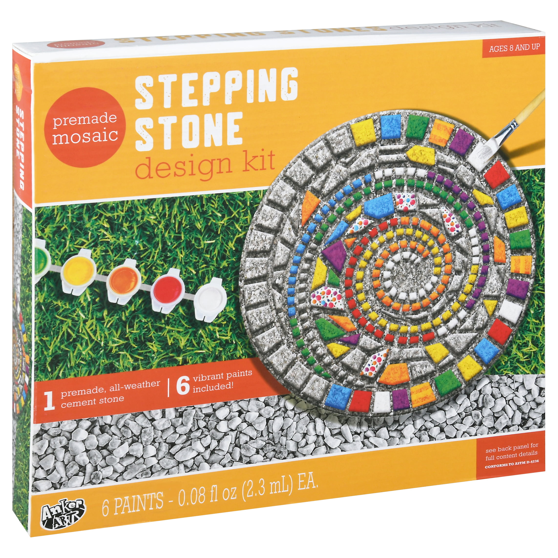IFLOVE Paint Your Own Stepping Stones for Kids,5 Pack DIY Ceramic Painting  Craft Kits,Arts and Crafts for Kids Ages 4-8,Painting Crafts for Girls Ages