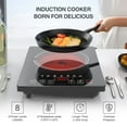 thumbnail image 2 of Electric Cooktop, Portable Electric Cooktop 1800W Single Burner Stove with LED Touch Screen, 8 Power & 8 Temperature Levels, Timer, Microcrystalline Panel,120V Energy Saving Hot Plate for Home Camping, 2 of 9