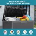 thumbnail image 3 of Uforic 100 Gallon Lockable Resin Outdoor Storage Deck Box, Uforic Multipurpose Storage Chest for Patio Accessories Garden Tools Daily Essentials, Weather Resistant, Dark Gray, 3 of 8
