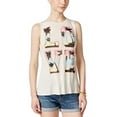 thumbnail image 3 of Belle Du Jour Juniors’ Split-Back Graphic Tank Top (Heather Oatmeal, Large), 3 of 3