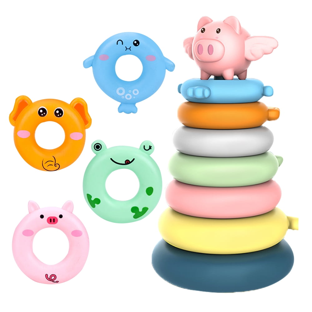HAOAN Baby Stacking Rings Toys with 7 Rings Soft Stacking & Nesting