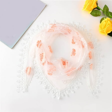 

Honeeladyy Sales Online Fashion Lace Tassel Sheer Burntout Flower Scarf Shawl