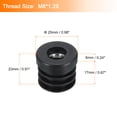 thumbnail image 2 of 6Pcs Inserts for Round Tubes with M8 Thread, for 25mm/0.98" OD Round Tube, Round Black Thicken Plastic Plug Caster, 2 of 7