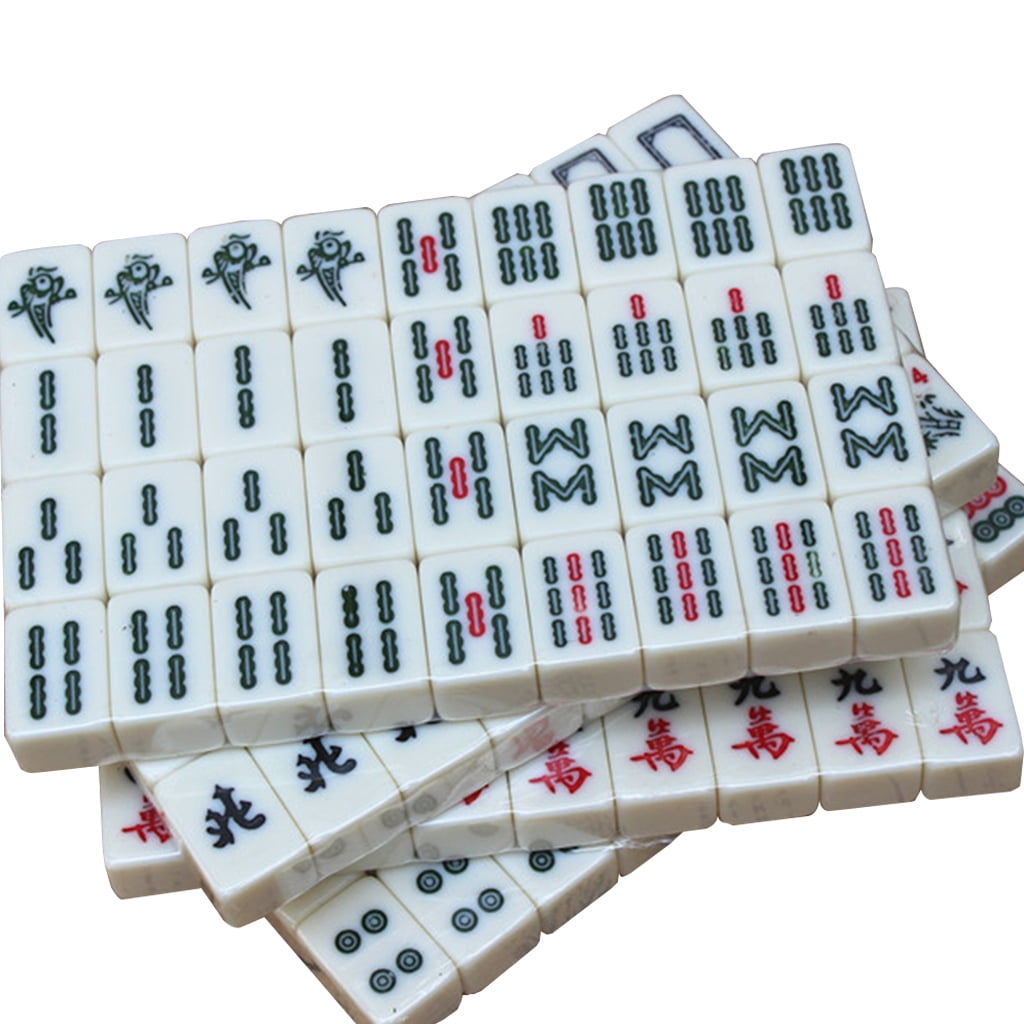 Portable Mahjong Set 146 Tiles Mah-jong with Case Dices indicator Game All Set