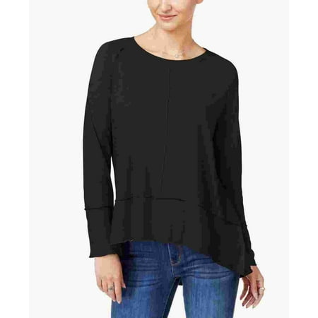 Style & Co Women's Petite SeaHigh-Low Top Black Size Petite X-Large