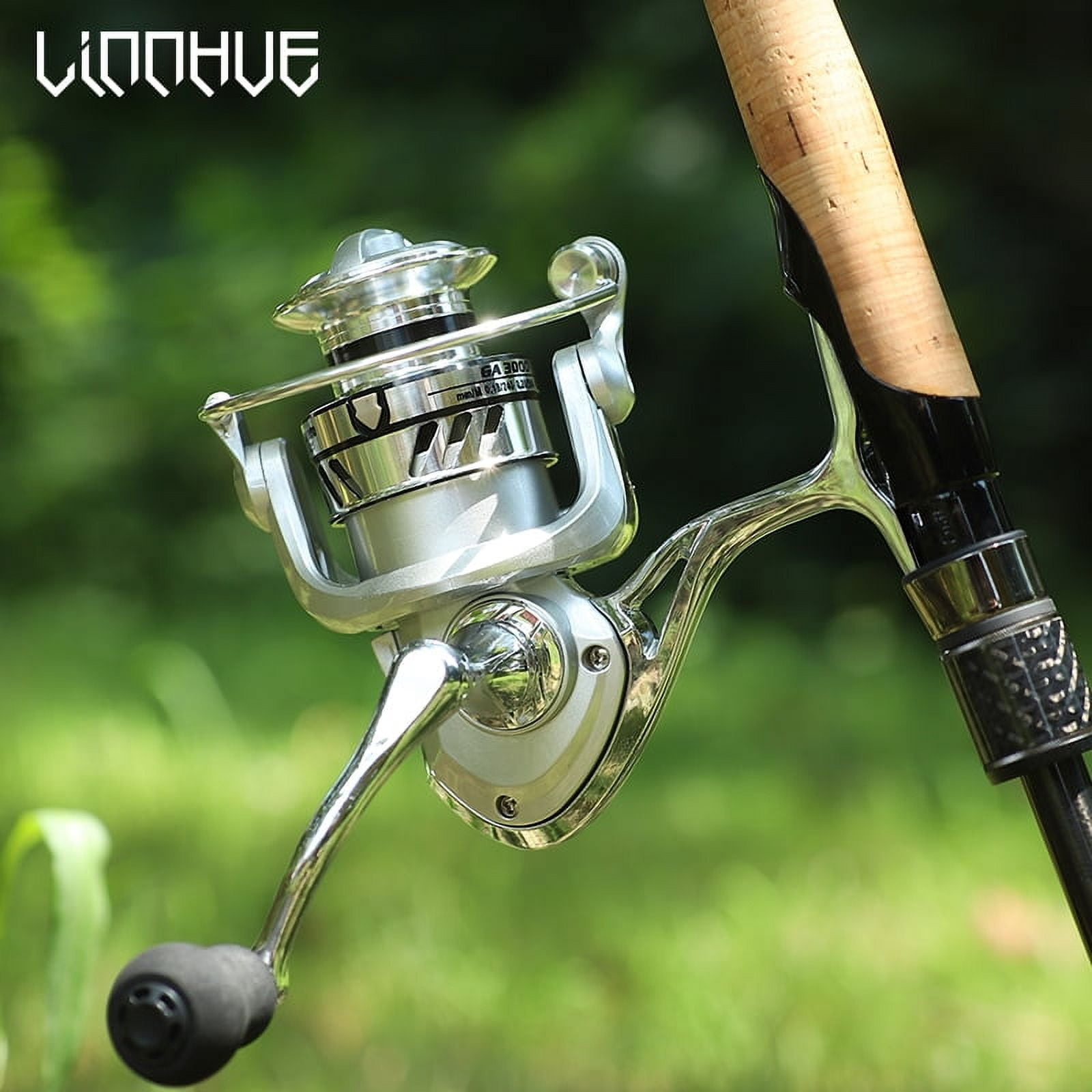 LINNHUE Fishing Reel GA1000-7000 22kg Max Drag 5.2:1 Speed All Metal Body Handle Spool Reel Fishing Coil Spinning Reel Fishing