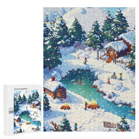 Winter Snow Scene Puzzle 500 Pieces - Great for Mom, Dad, Friends, Home Decor