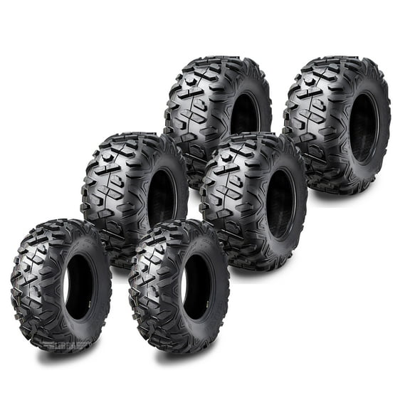 Set of 6 WANDA ATV tires 25x8-12 & 25x11-10 for 94-97 Polaris BigBoss 400L 6x6