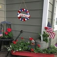 thumbnail image 4 of Lilixerw 4th of July Decorations Welcome Wreath for Front Door,Wooden Red White and Blue Star Sign,Patriotic Memorial Day Porch Home Wall Outside Decor, 4 of 6