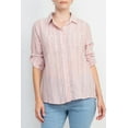 thumbnail image 2 of Adyson Parker Collared Button Down 2 Way Sleeve Pockets Multi Color Rayon Shirt-PINK / S, 2 of 10