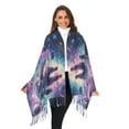thumbnail image 3 of FORMRS Womens Scarf Winter Soft Long Big Warm Shawls Wrap Tassel Scarves, Astronaut Pattern, 3 of 9