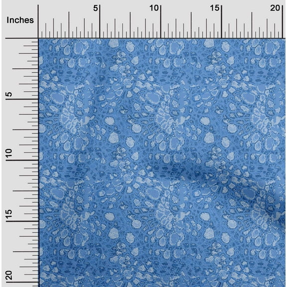 oneOone Polyester Spandex Medium Blue Fabric Animal Skin Sewing Fabric By The Yard Printed Diy Clothing Sewing Supplies 56 Inch Wide-7C2
