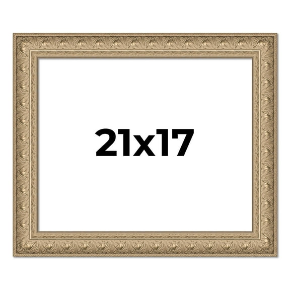 21x17 Frame Ornate Silver Beaded Solid Wood Picture Frame Width 2.5 Inches | Interior Depth 1