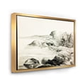 thumbnail image 3 of Designart 'Black and White Lake Shore' Nautical & Coastal Framed Canvas Wall Art Print, 3 of 5