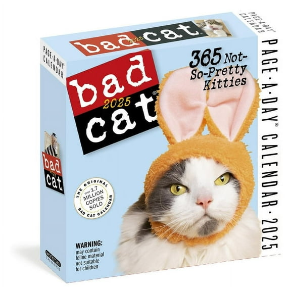 Bad Cat Page-A-Day(r) Calendar 2025: 365 Not-So-Pretty Kitties, (Paperback)