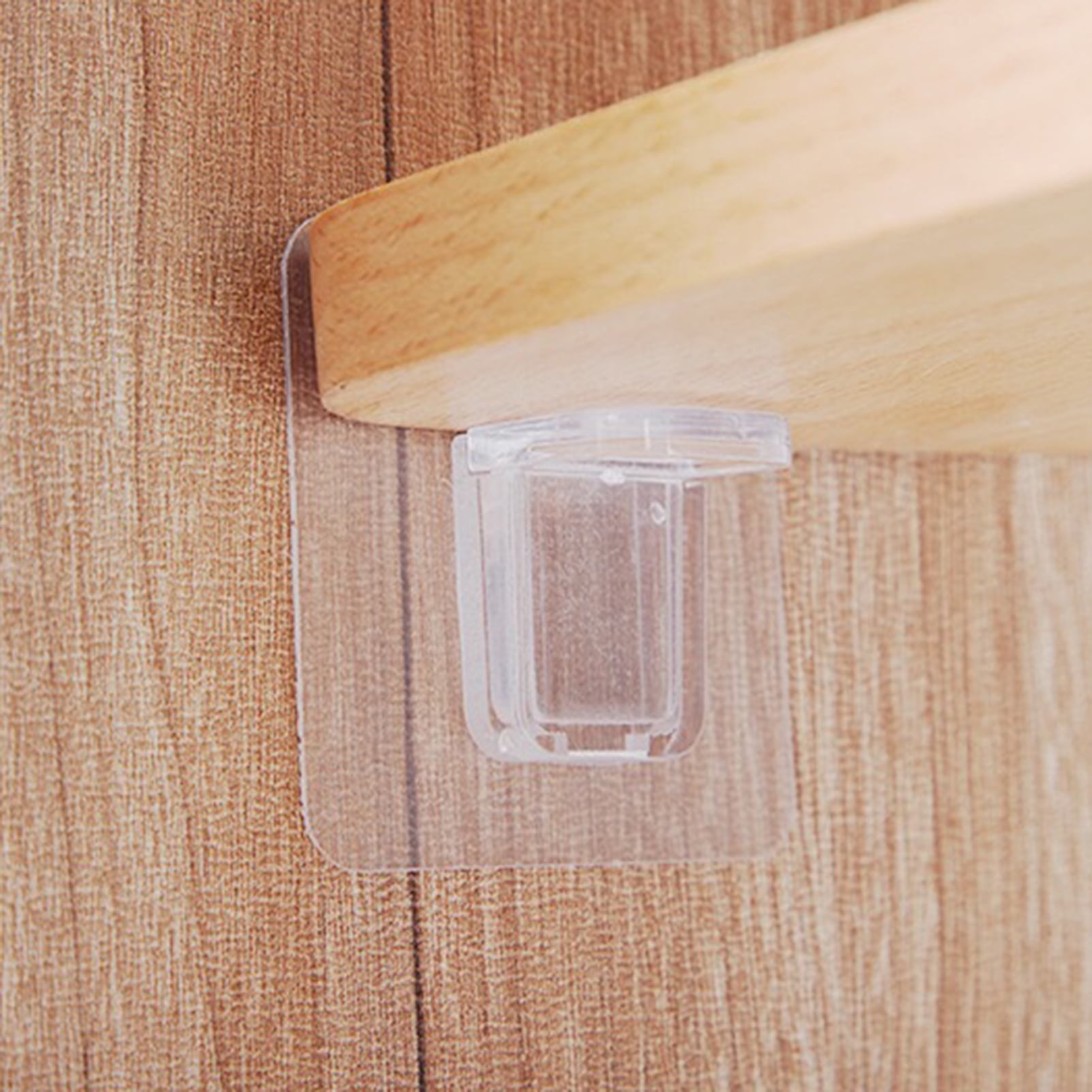 Fairnull 10Pcs Shelf Bracket Self-Adhesive Punch-free Floating Wall Shelf  Support Household Supplies