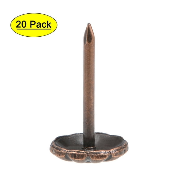 Uxcell 9mm Dia Round Head Push Pin Copper Tone Upholstery Nails Tacks 20 Pack