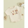 thumbnail image 3 of Suealasg Infant Newborn Boys Girls Romper 3M 6M 12M 18M Baby Summer One Piece Clothes Short Sleeve Letter Print Bodysuit, 3 of 9
