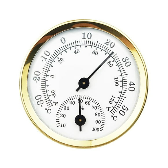 Milisten Mini High Precision Pointer Hygrothermograph Durable Multiple Use Sensor Thermometer Hygrometer (Golden)