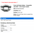 thumbnail image 2 of Front Left Brake Caliper - Compatible with 2007 - 2015 Toyota Tundra 2008 2009 2010 2011 2012 2013 2014, 2 of 2