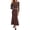 Dot Brown Blue, variant on Polka Dot Skirt Matching Sets Women Clothing Fall 2 Piece Outfits Lightweight, Slim Fit, Long Sleeve Crop Tops and Maxi Skirts, Party, Club, Going Out, Business Casual Clothes, Y2k Lounge Set