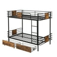 thumbnail image 4 of Euroco Metal Twin XL over Twin XL Bunk Bed with 2 Drawers for Kids Teens, Black, 4 of 11