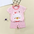 thumbnail image 2 of Fesfesfes Toddler Outfit Kids Baby Boys and Girls Cute Short Sleeve Shirts with Shorts Puppy Print Casual Kids Summer Sets Summer, 2 of 4
