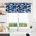thumbnail image 6 of Drapery Wear Rod Short Curtain 54x18in Filter With Light Feature For Easy Installation Rod Free For Bedroom Kitchen Bathroom\r\n Vector Camouflage Pattern Blue_4, 6 of 7