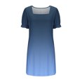 thumbnail image 5 of Summer Dresses for Women 2025, Fashion Women's Printing Sexy Square Neck Short Sleeve Pockets Dresses Casual Comfortable All Occasio(Blue,S), 5 of 6
