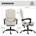thumbnail image 2 of Chaise de Bureau Inclinable Beige avec Massage et Repose-Pieds - Chaise de Bureau à Hauteur Réglable pour Bureau à Domicile et Étude - 31 Pouces de Large, 2 of 7